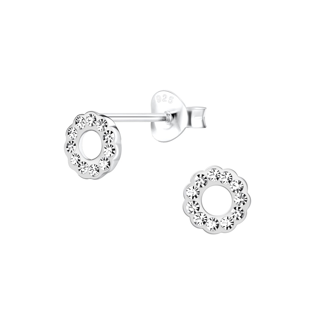 Silver Flower Stud Earrings