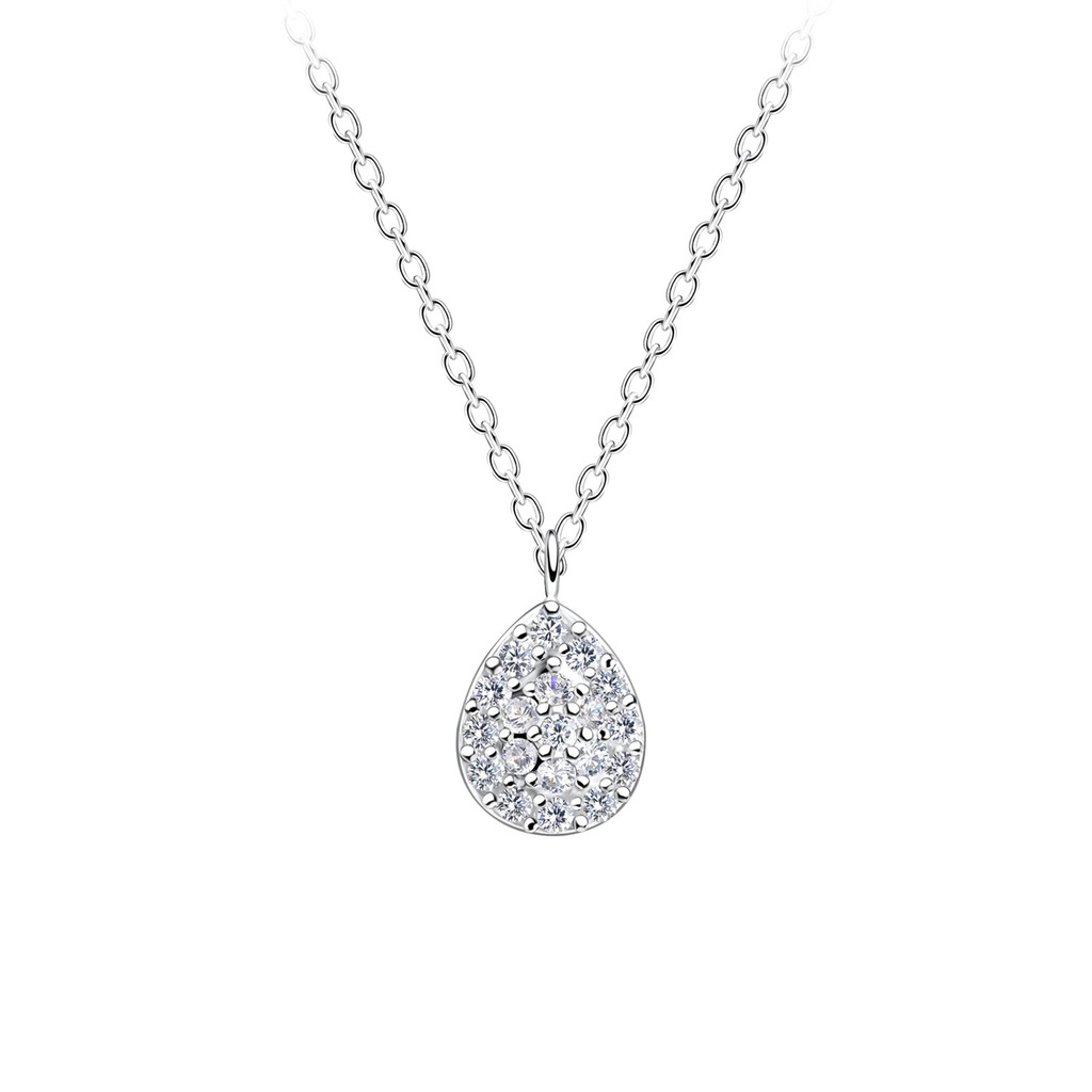 [10021761] Silver Tear Drop Necklace