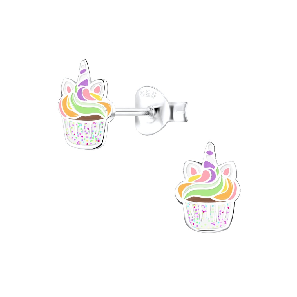 Puces d'oreilles cupcake en argent
