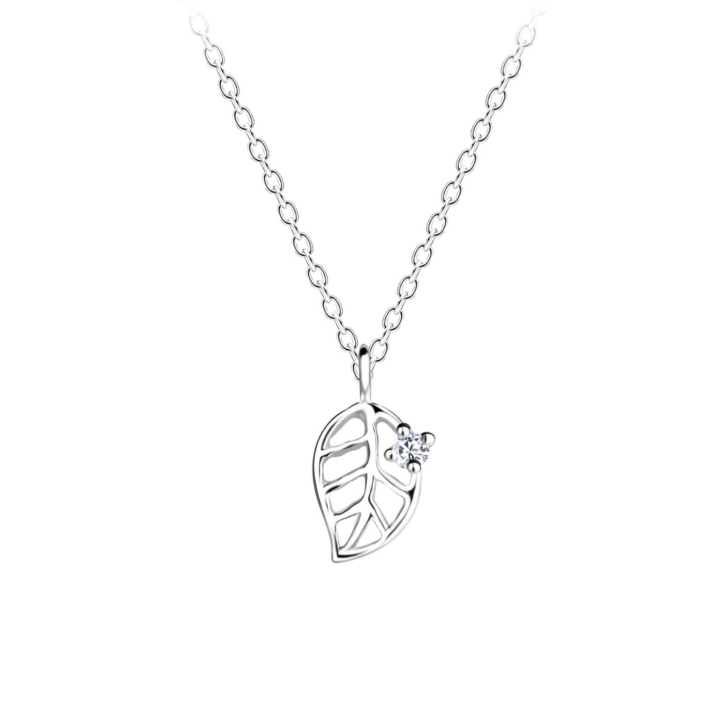Collier feuille en argent