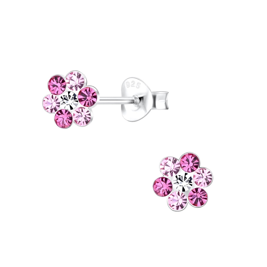 Silver Flower Stud Earrings