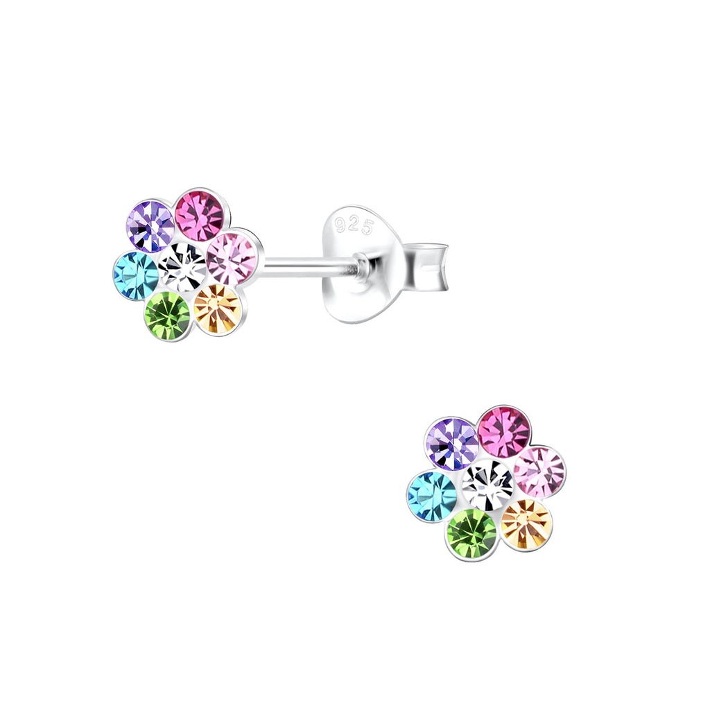 [10014207] Silver Flower Stud Earrings