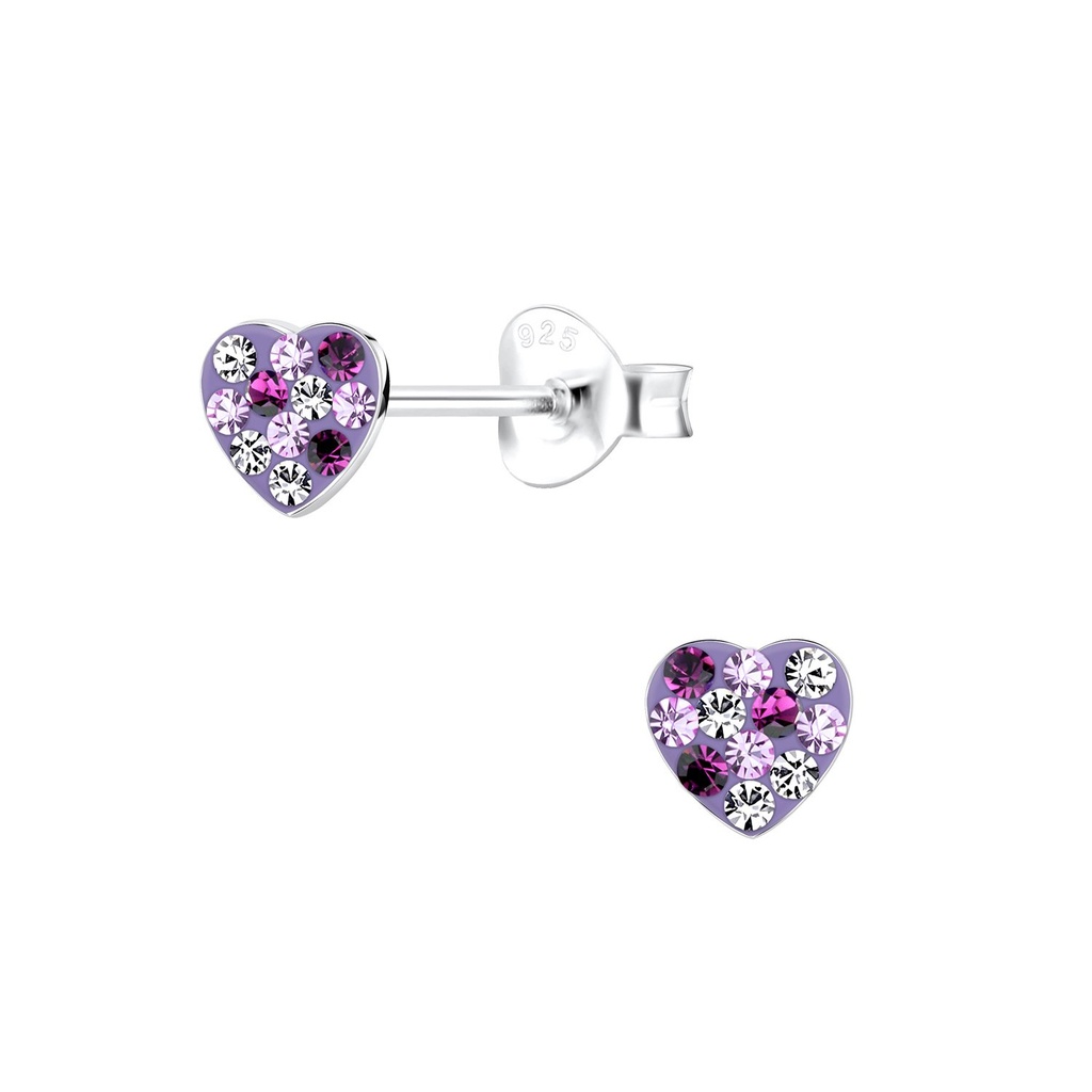 Silver Heart Stud Earrings