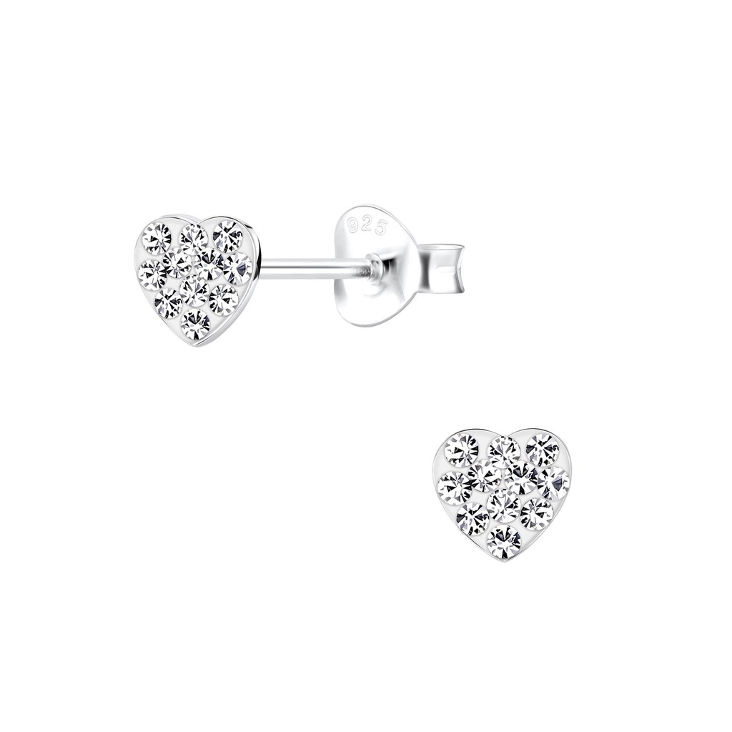 Puces d'oreilles cœur en argent