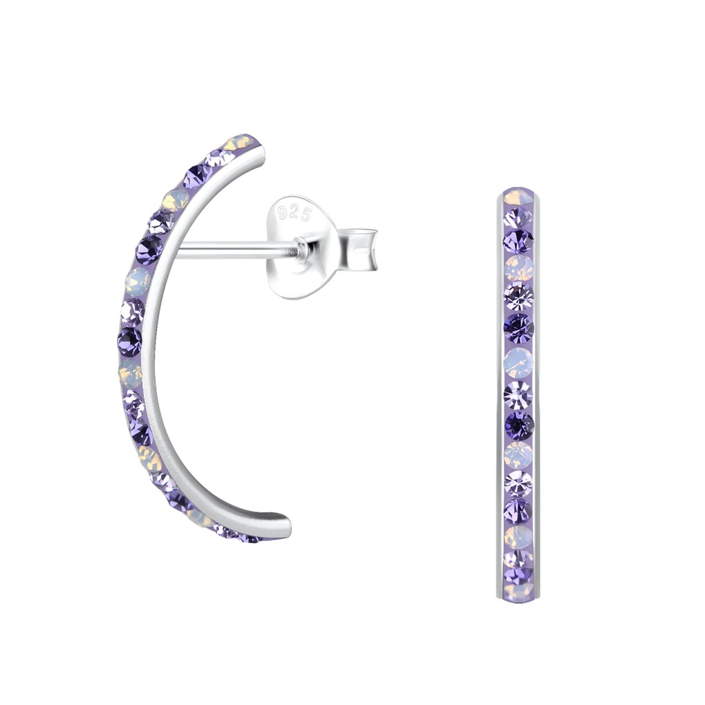 [10016103] Silver Crystal Stud Earrings