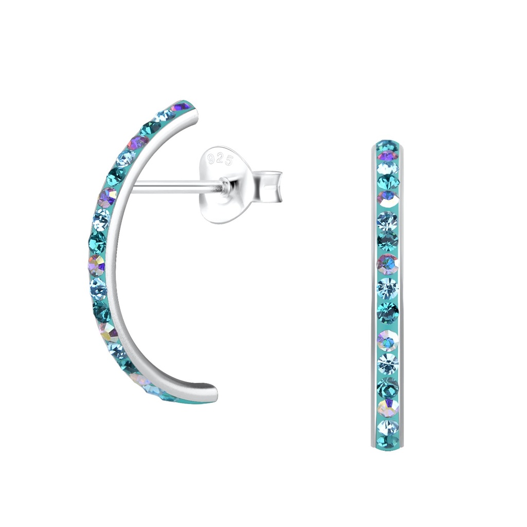 Silver Crystal Stud Earrings
