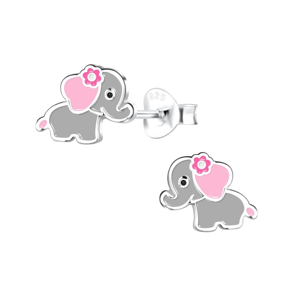 Puces d'oreilles éléphant en argent