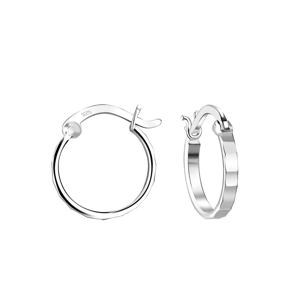 Créoles fermoir français en argent 12 mm
