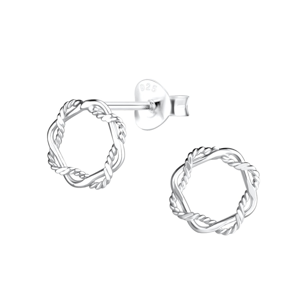 Puces d'oreilles torsadées en argent