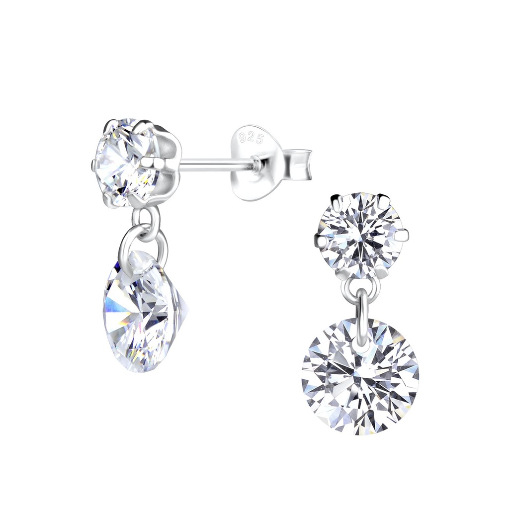 Silver Sparkling Stud Earrings