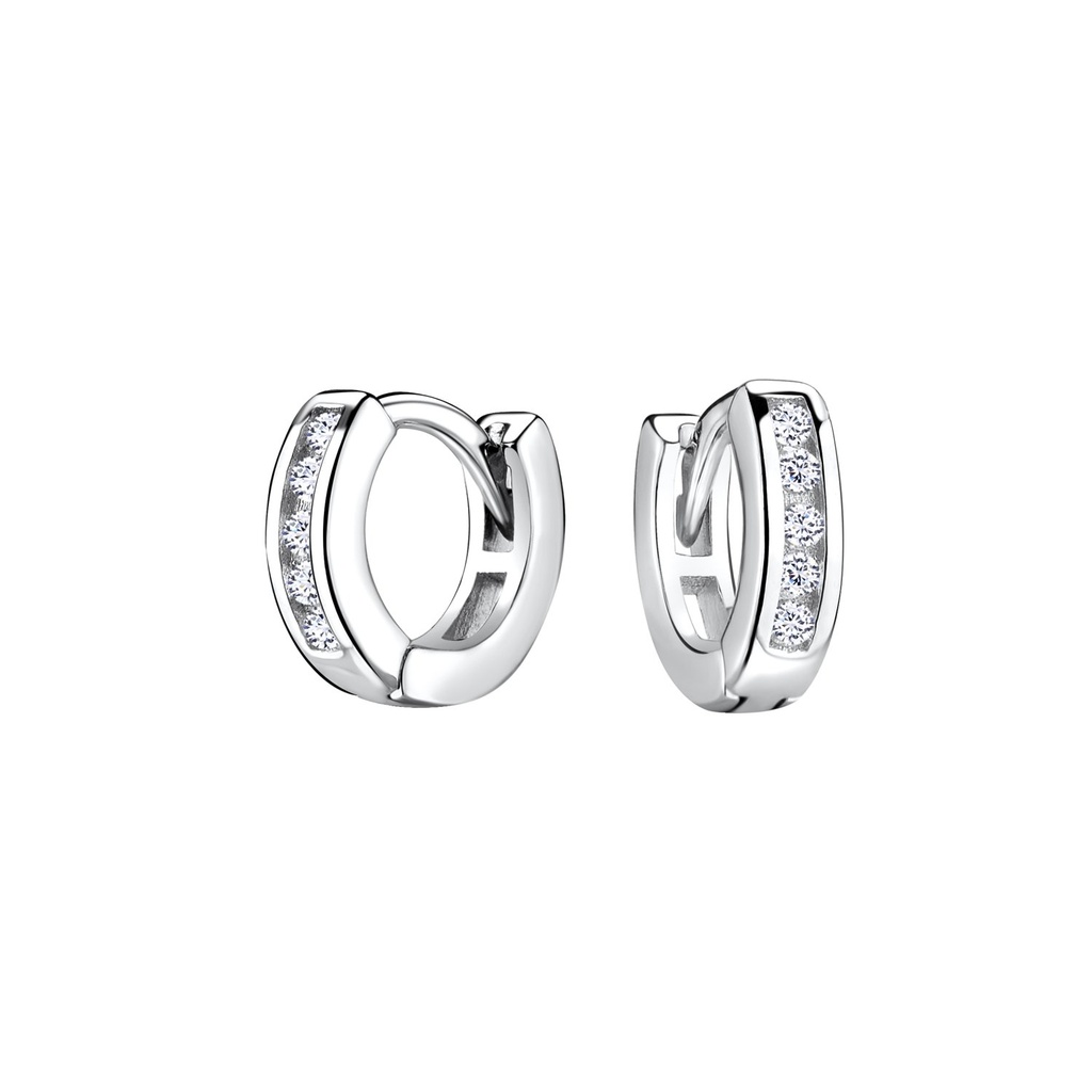10mm Silver Huggie Earrings