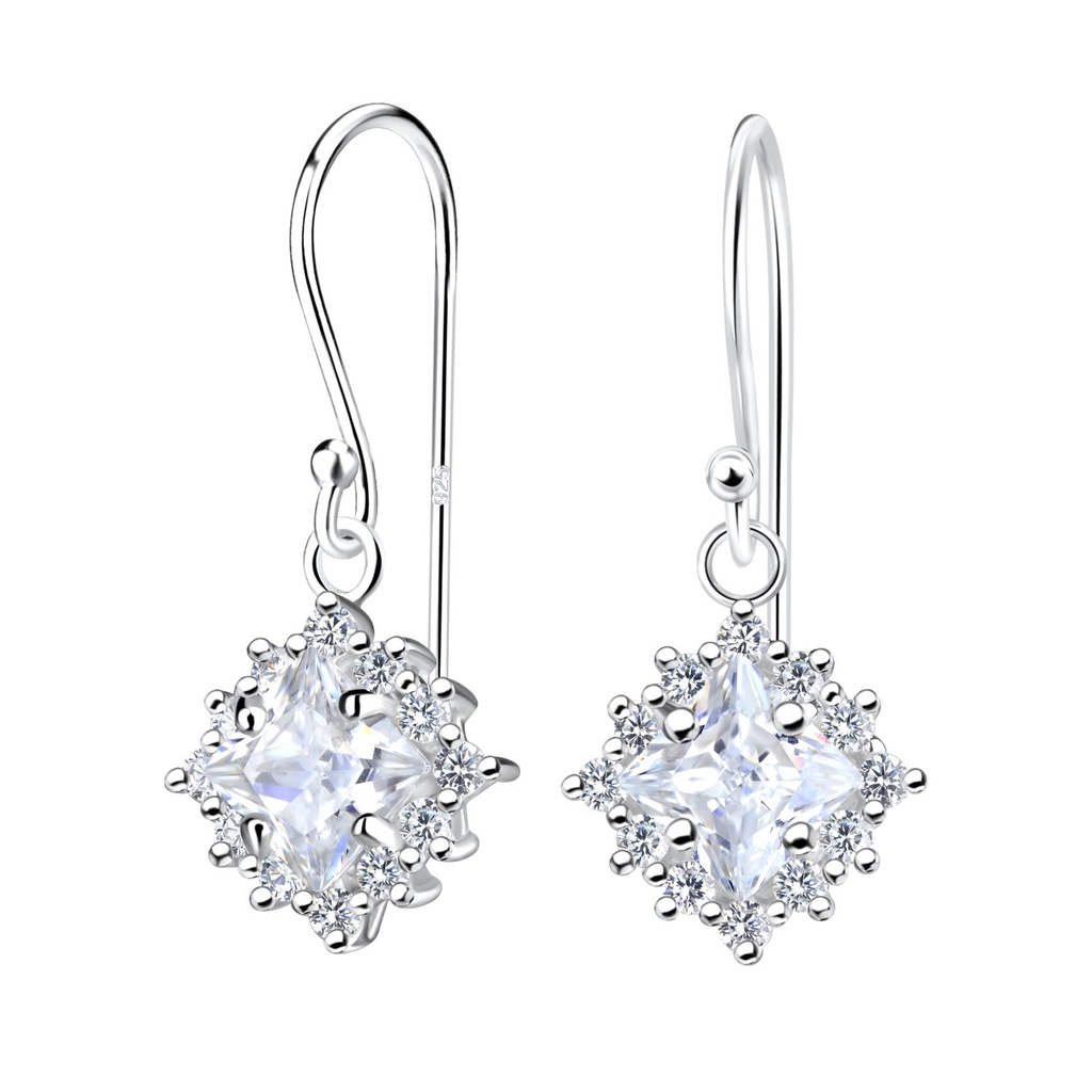 [10020909] Silver Square Earrings