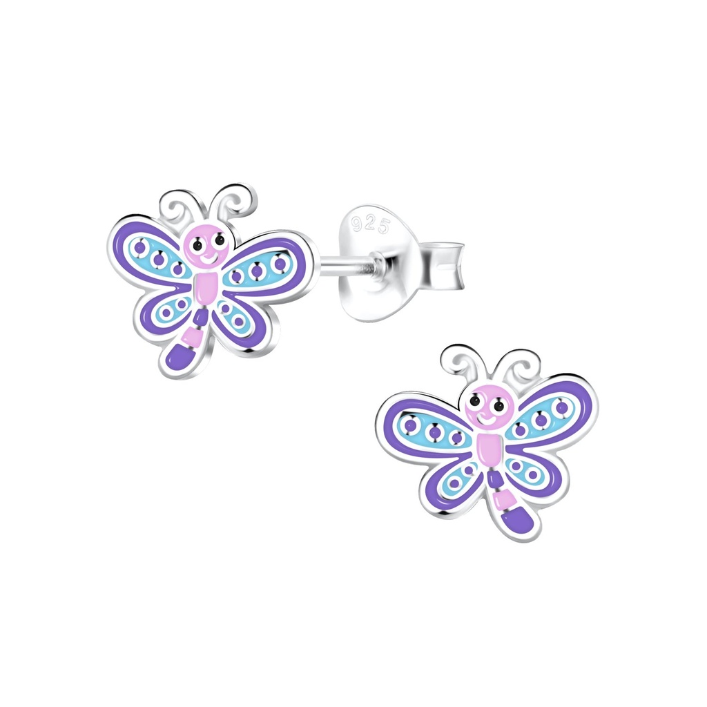 Puces d'oreilles libellule en argent