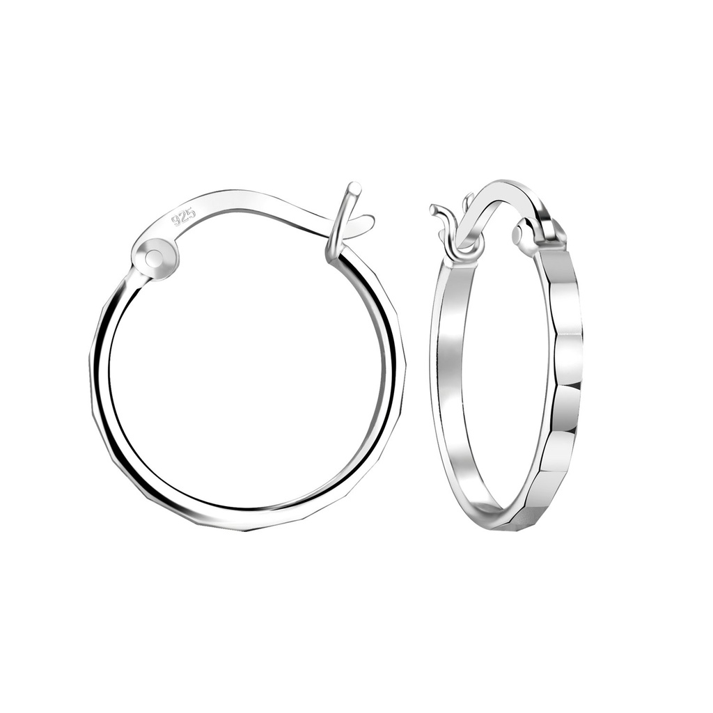 [10011454] 16mm Silver French Lock Hoop Earrings