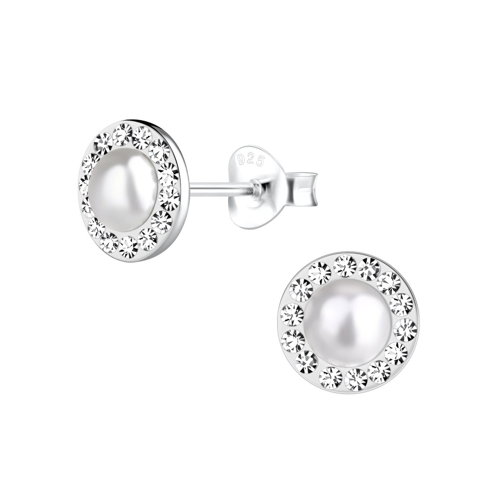 Puces d'oreilles rondes en argent