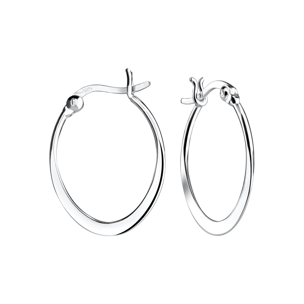 Silver French Lock Hoop Earrings