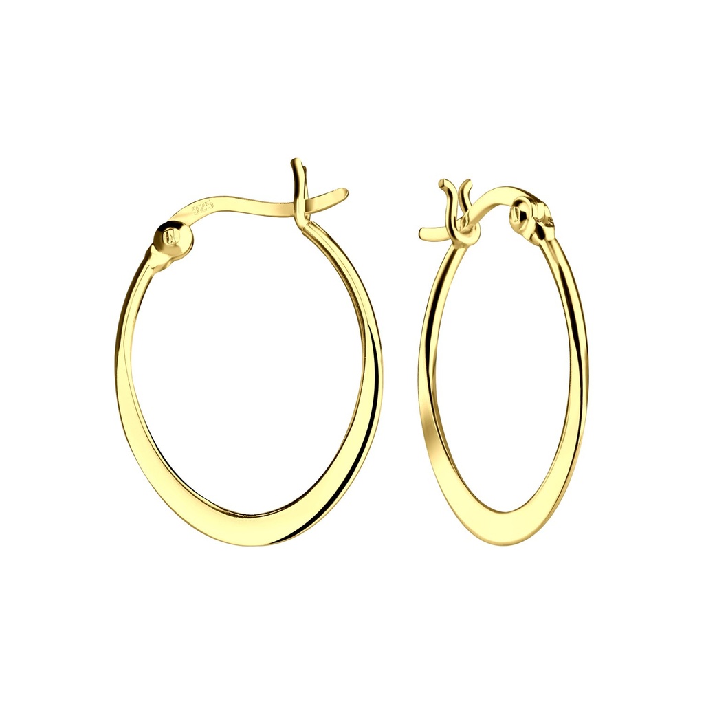 [10013503] Silver French Lock Hoop Earrings