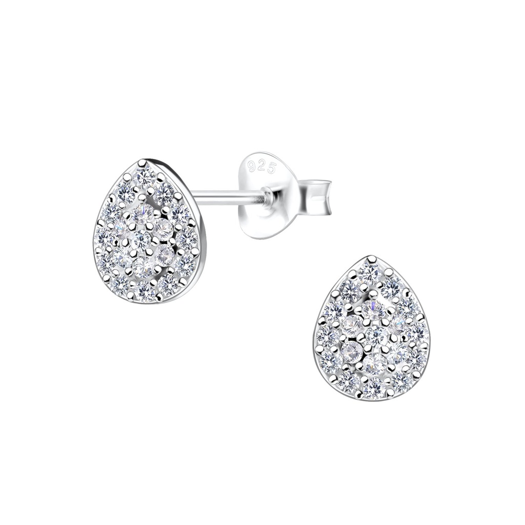 Puces d'oreilles goutte en argent