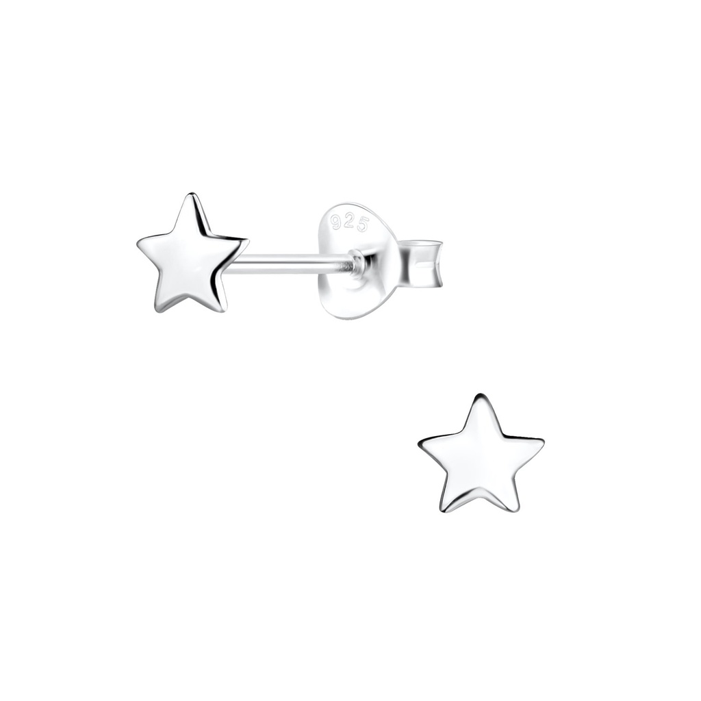 Silver Star Stud Earrings
