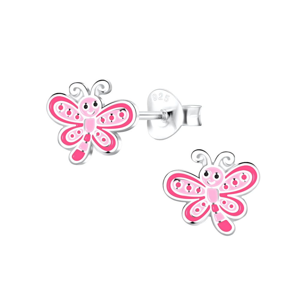 Puces d'oreilles libellule en argent