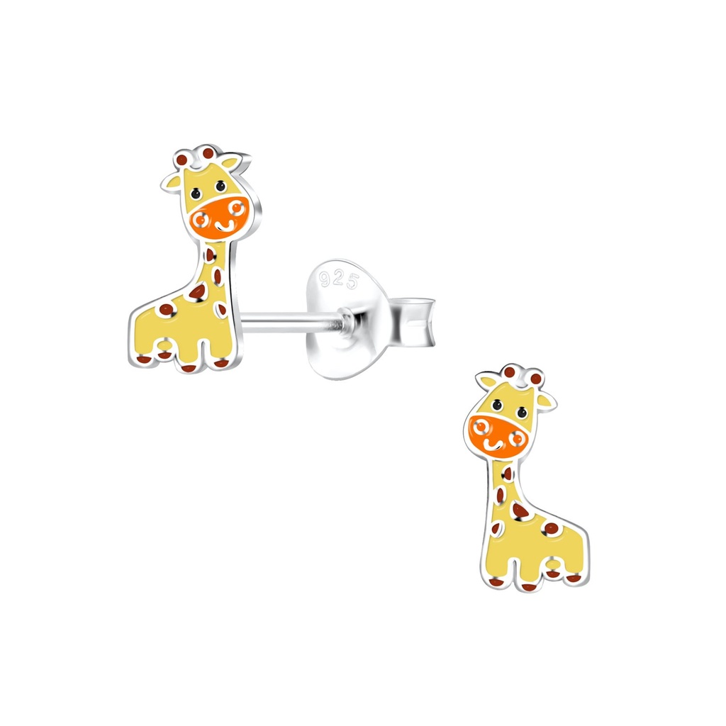 Puces d'oreilles girafe en argent
