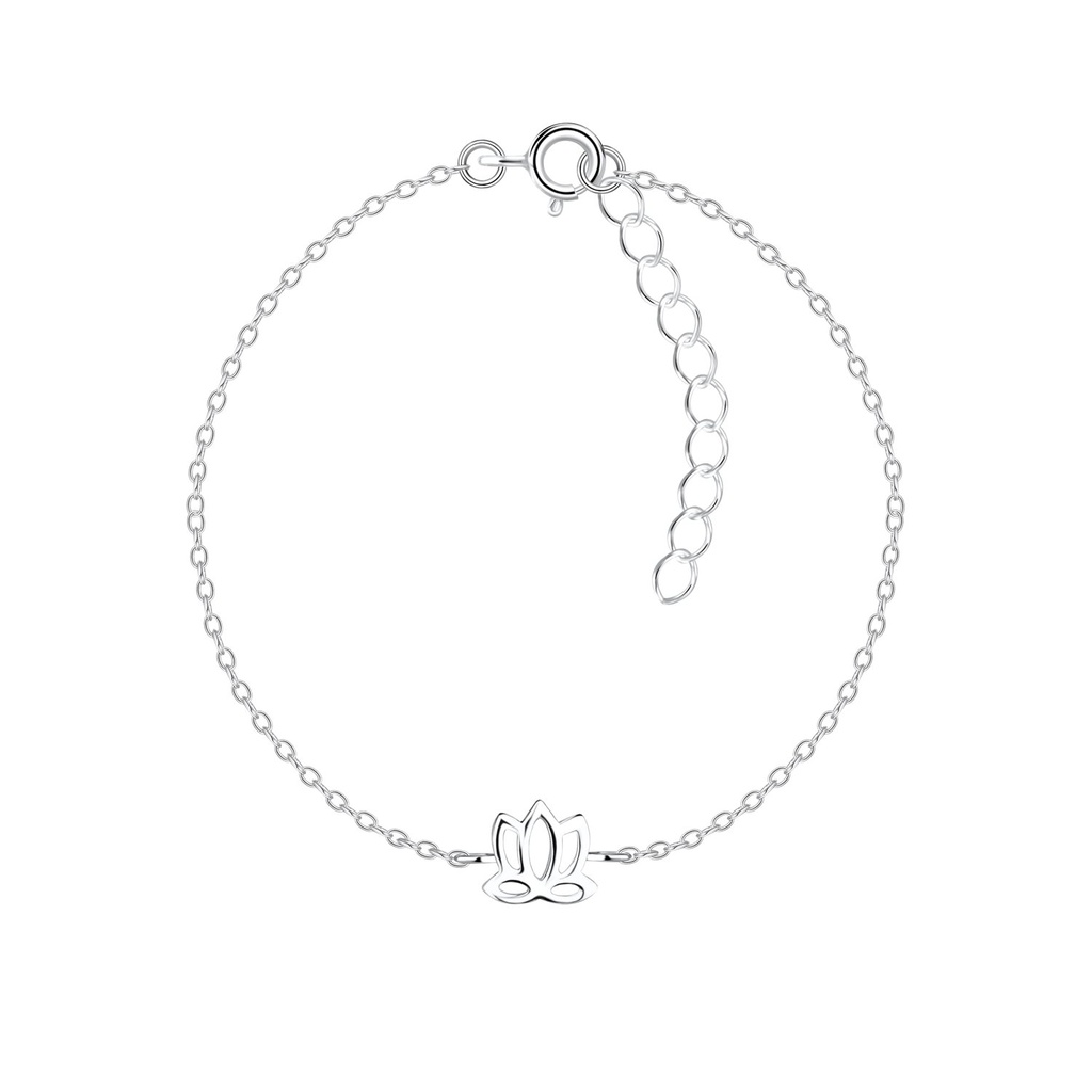 [10021697] Silver Lotus Flower Bracelet