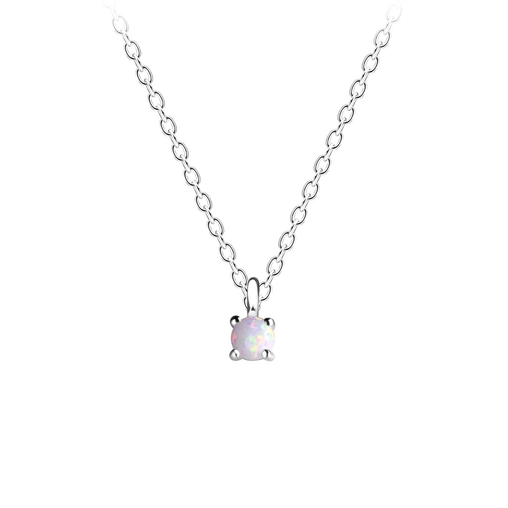 Collier opale en argent 3 mm