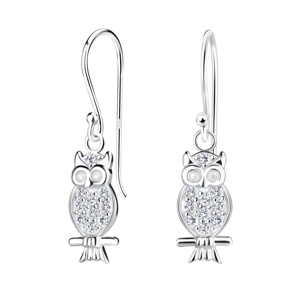 Boucles d'oreilles hibou en argent