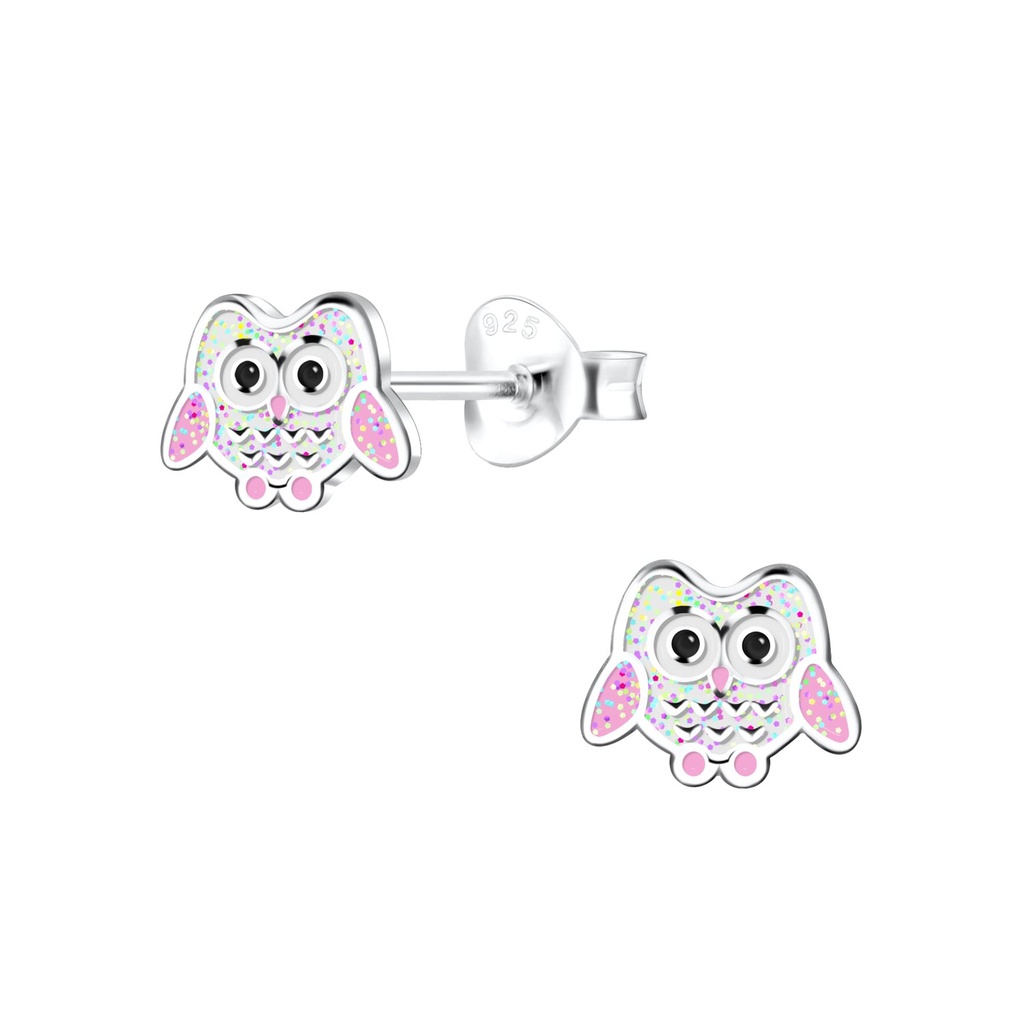 Puces d'oreilles hibou en argent