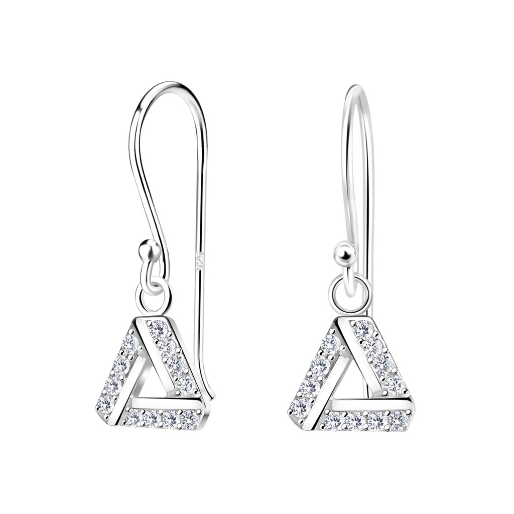 [10016211] Silver Triangle Earrings