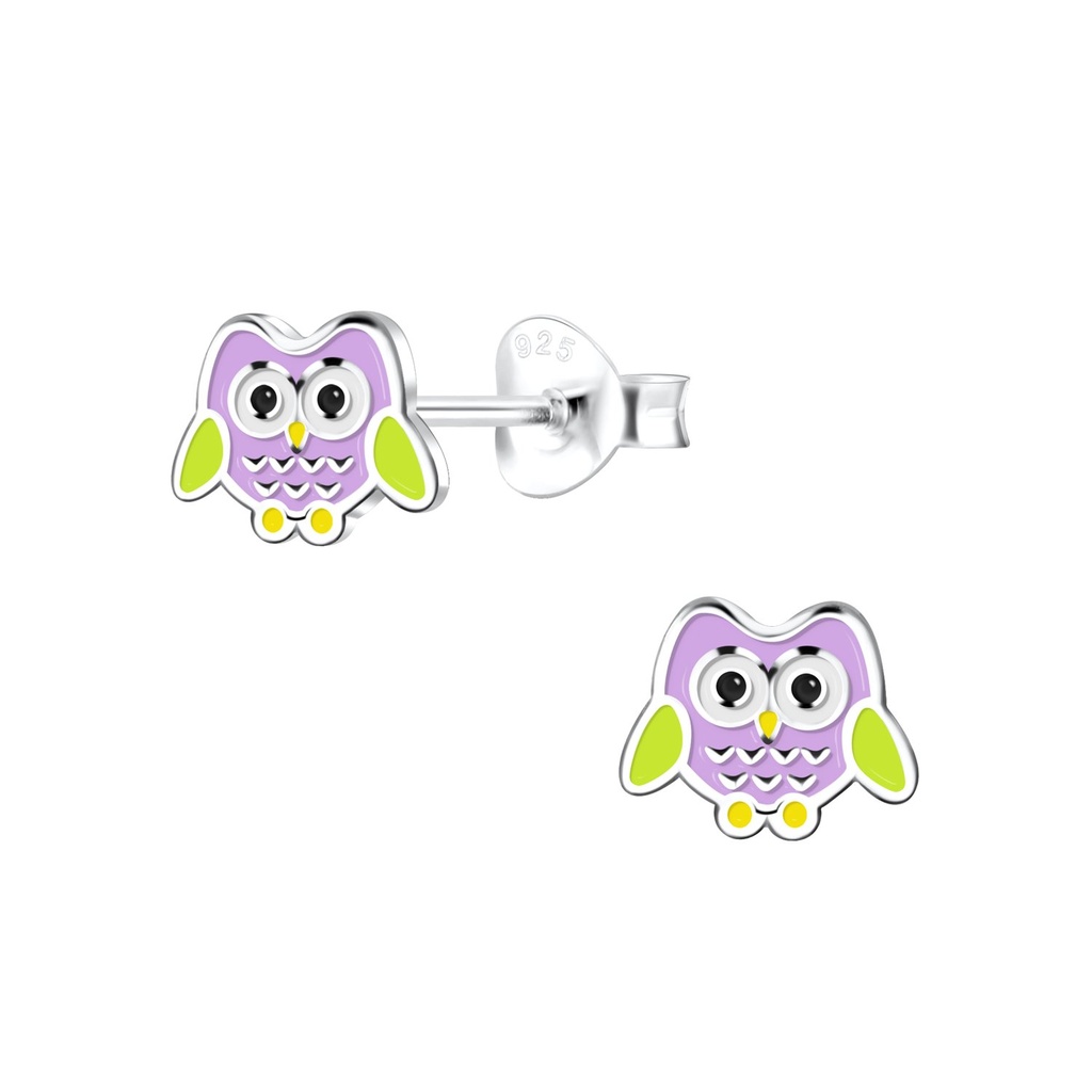 Silver Owl Stud Earrings