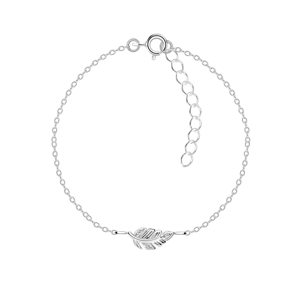 Bracelet feuille en argent