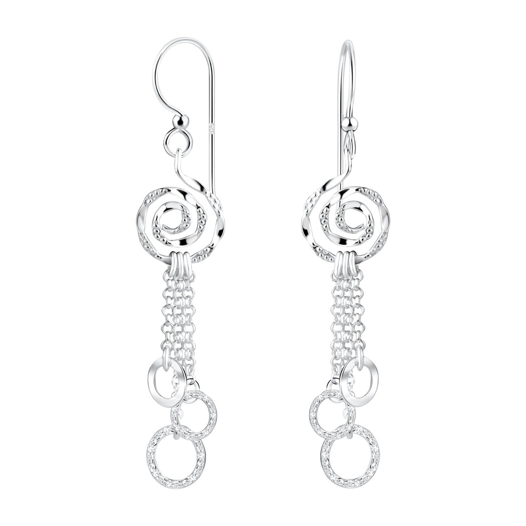 Boucles d'oreilles spirale en argent
