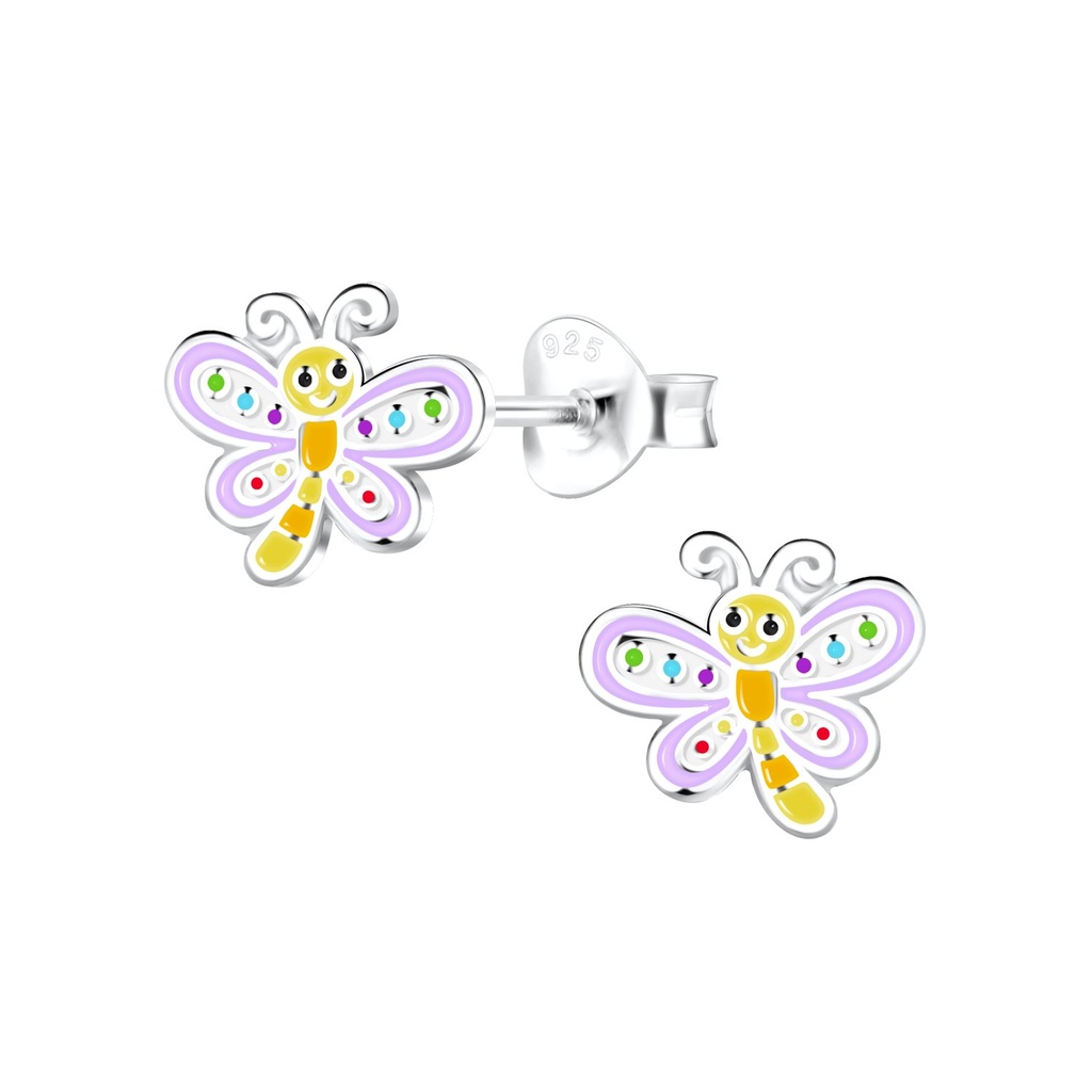 [10021619] Puces d'oreilles libellule en argent