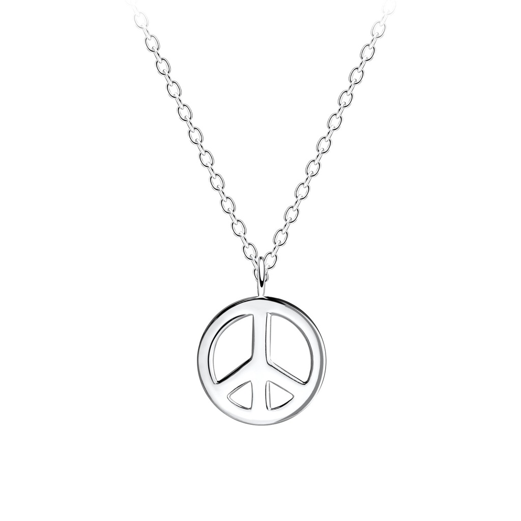 Collier symbole paix en argent