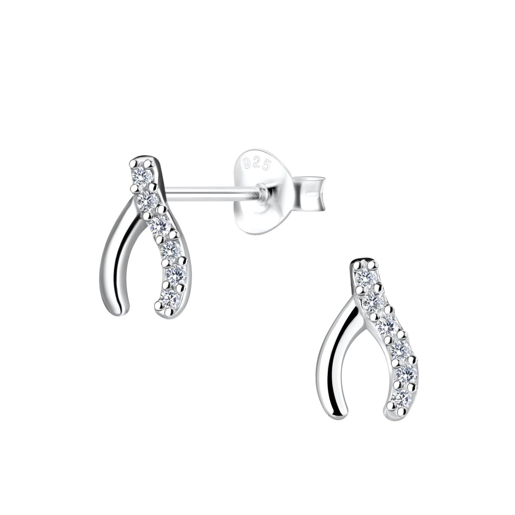 [10021744] Puces d'oreilles wishbone en argent