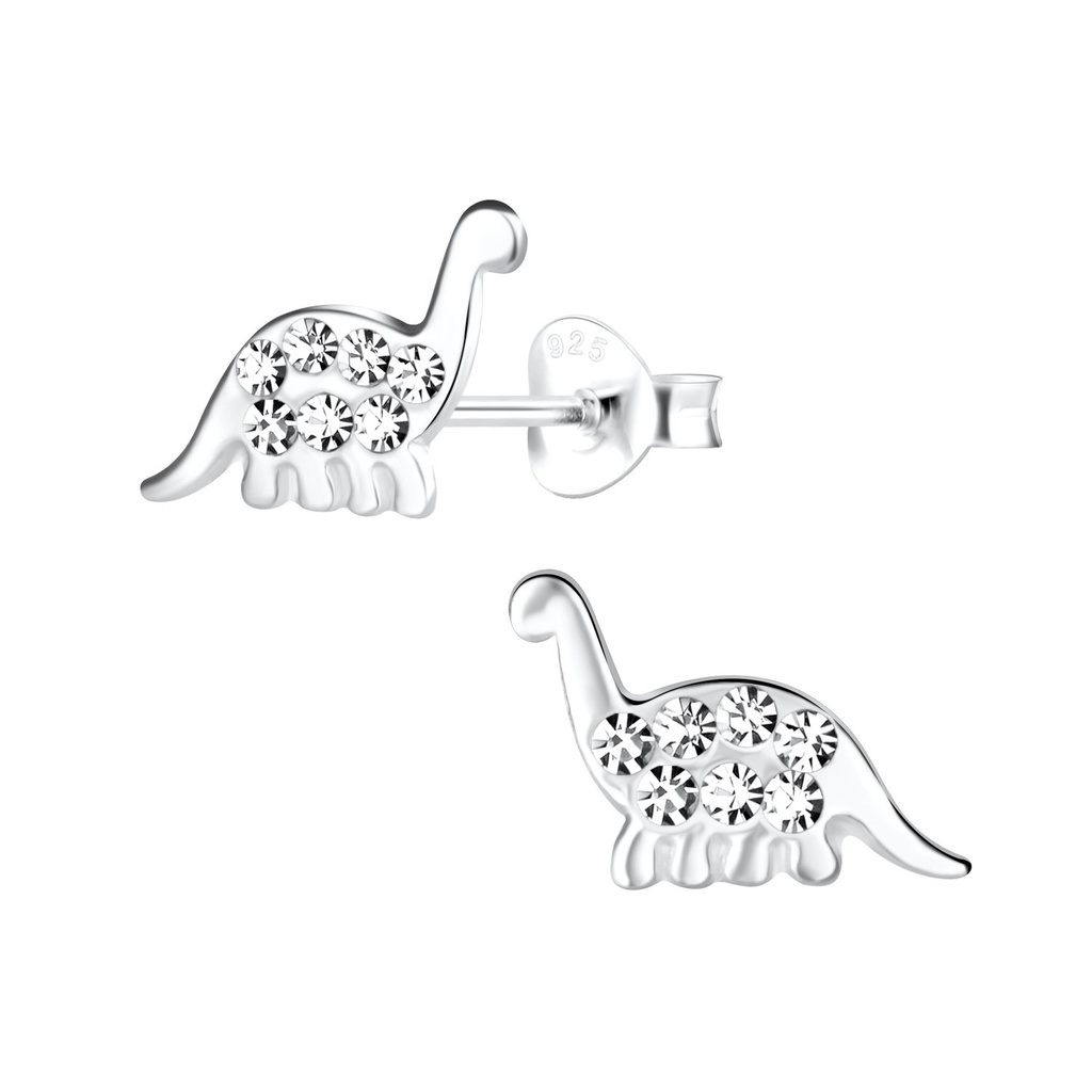 Puces d'oreilles dinosaure brachiosaure en argent
