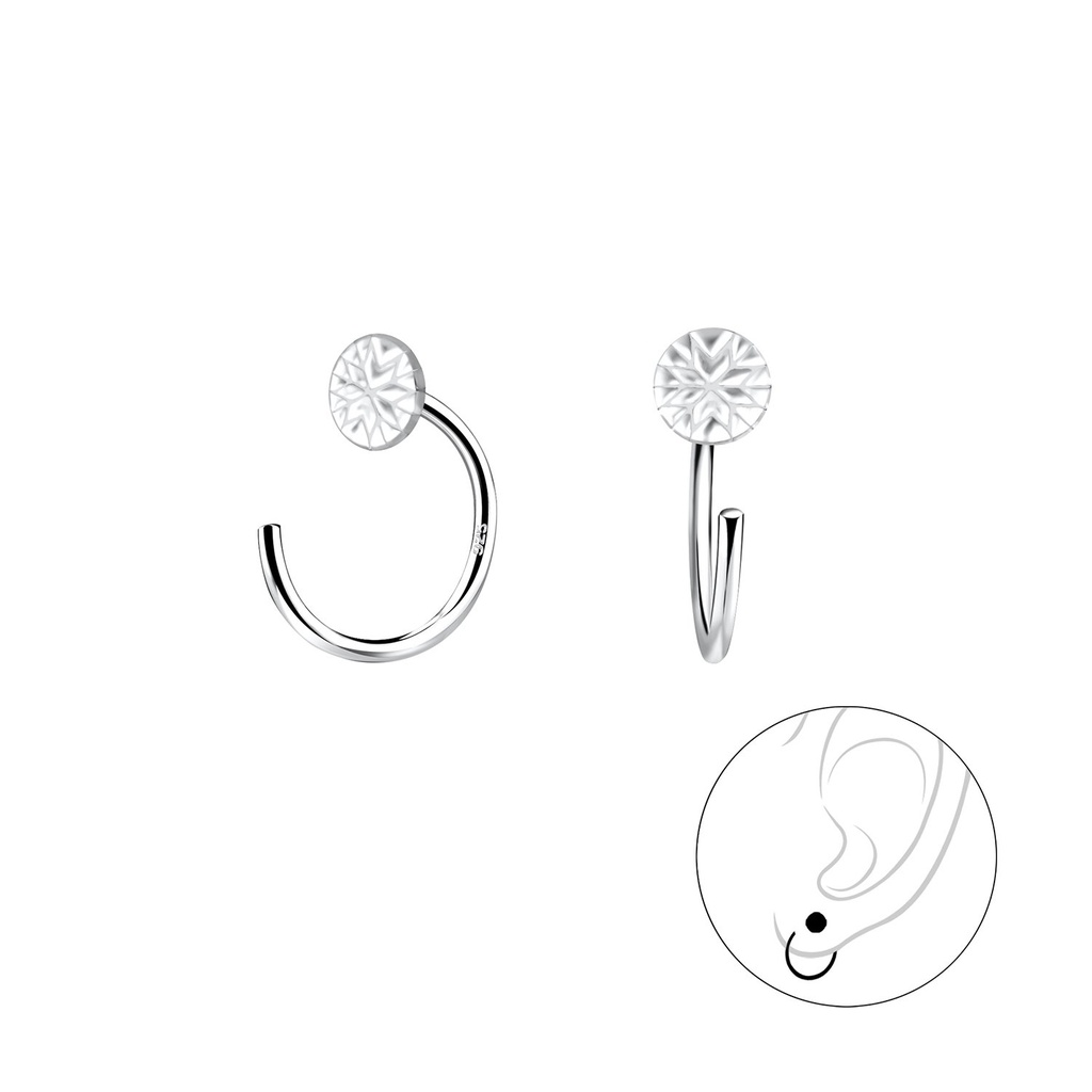 Ear huggers ronds en argent