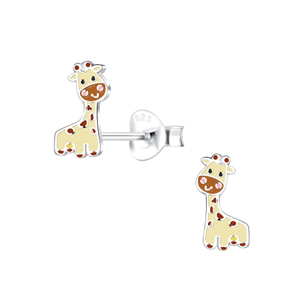 Puces d'oreilles girafe en argent