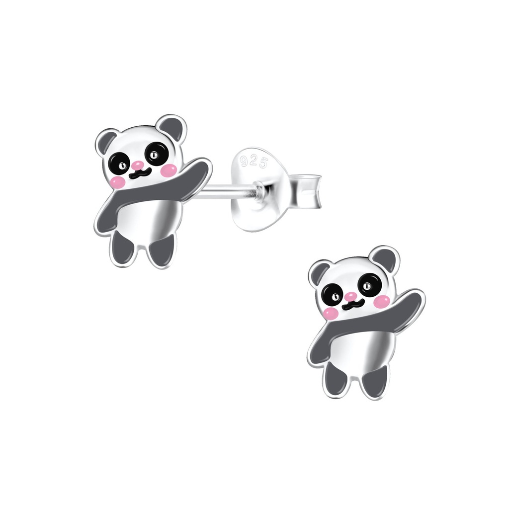 Puces d'oreilles panda en argent