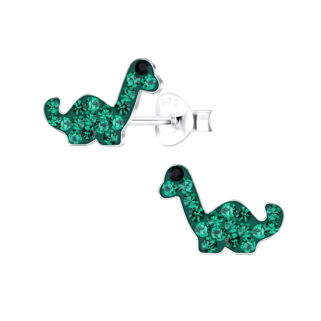 Puces d'oreilles dinosaure brachiosaure en argent