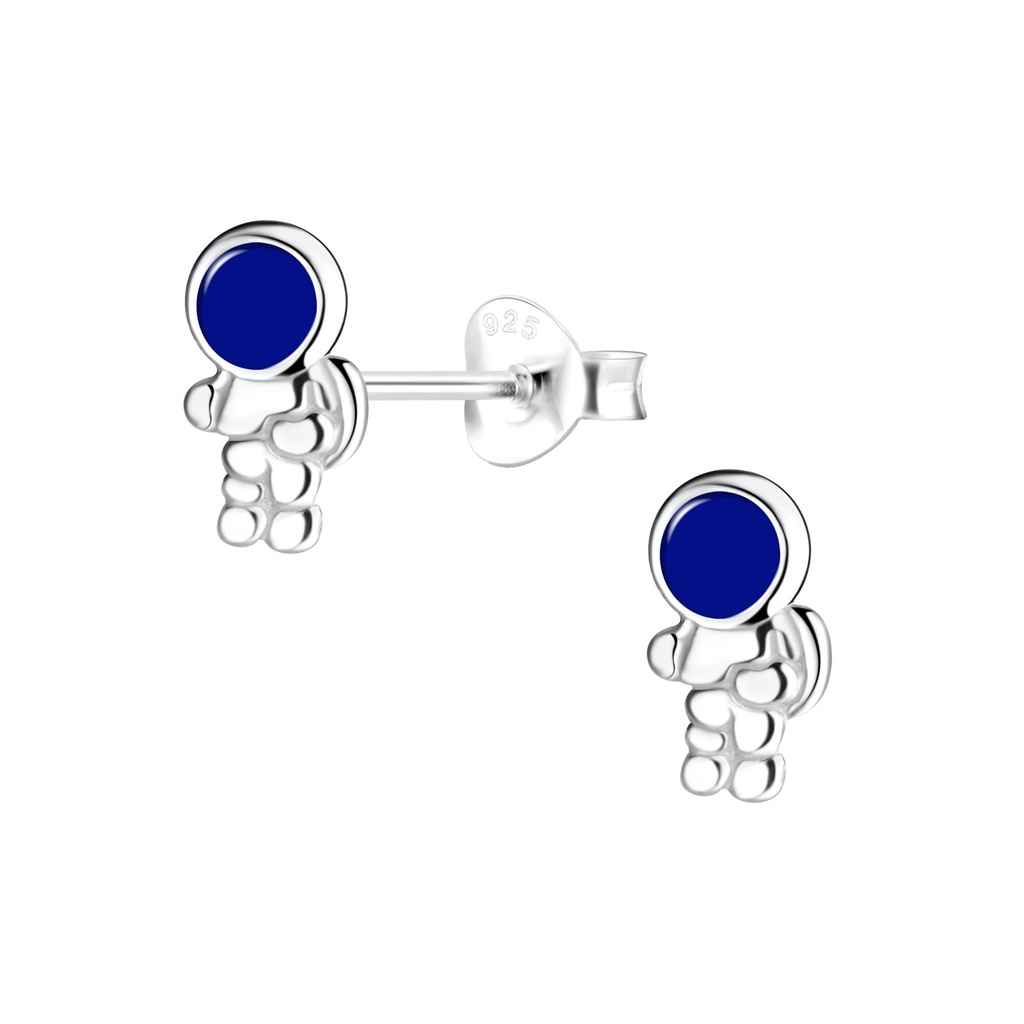 [10021893] Silver Astronaut Stud Earrings