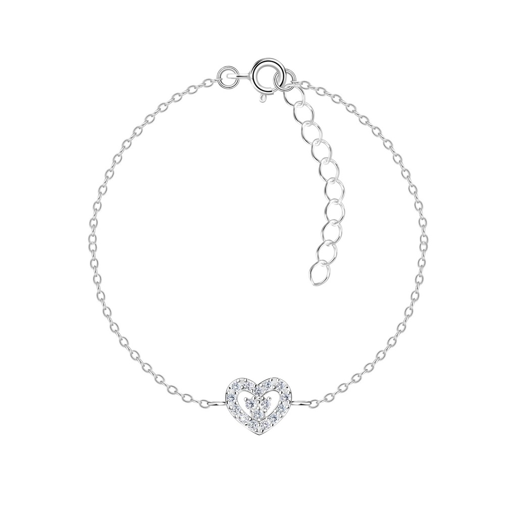 [10021789] Silver Heart Bracelet