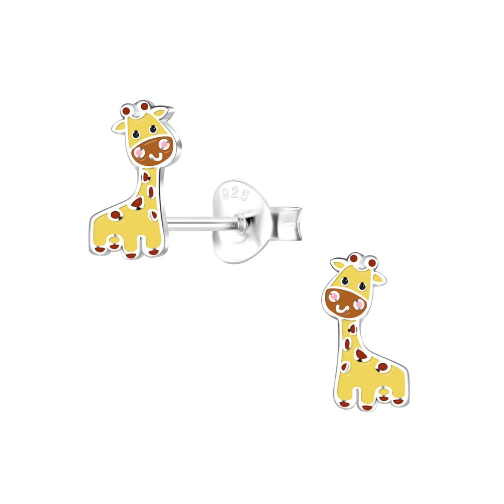 Silver Giraffe Stud Earrings