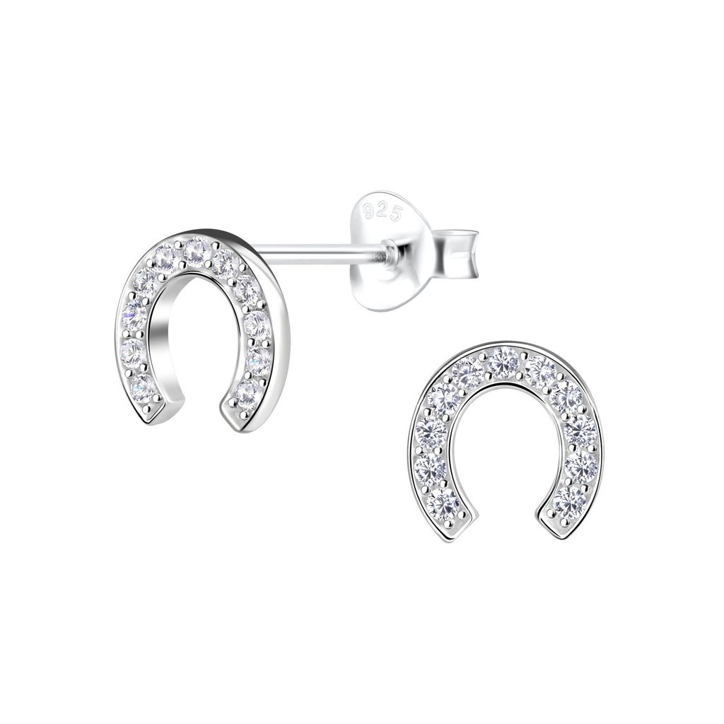 [10019083] Puces d'oreilles fer à cheval en argent