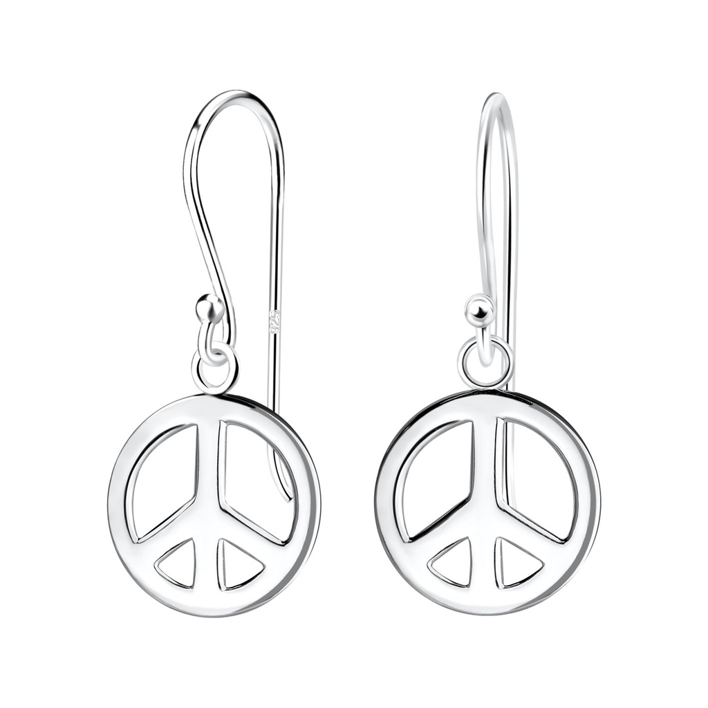 Boucles d'oreilles signe de paix en argent