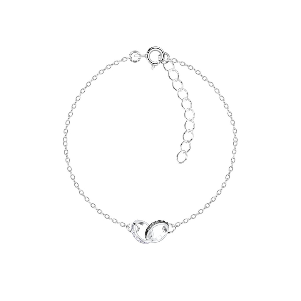 Bracelet cercle en argent cristal