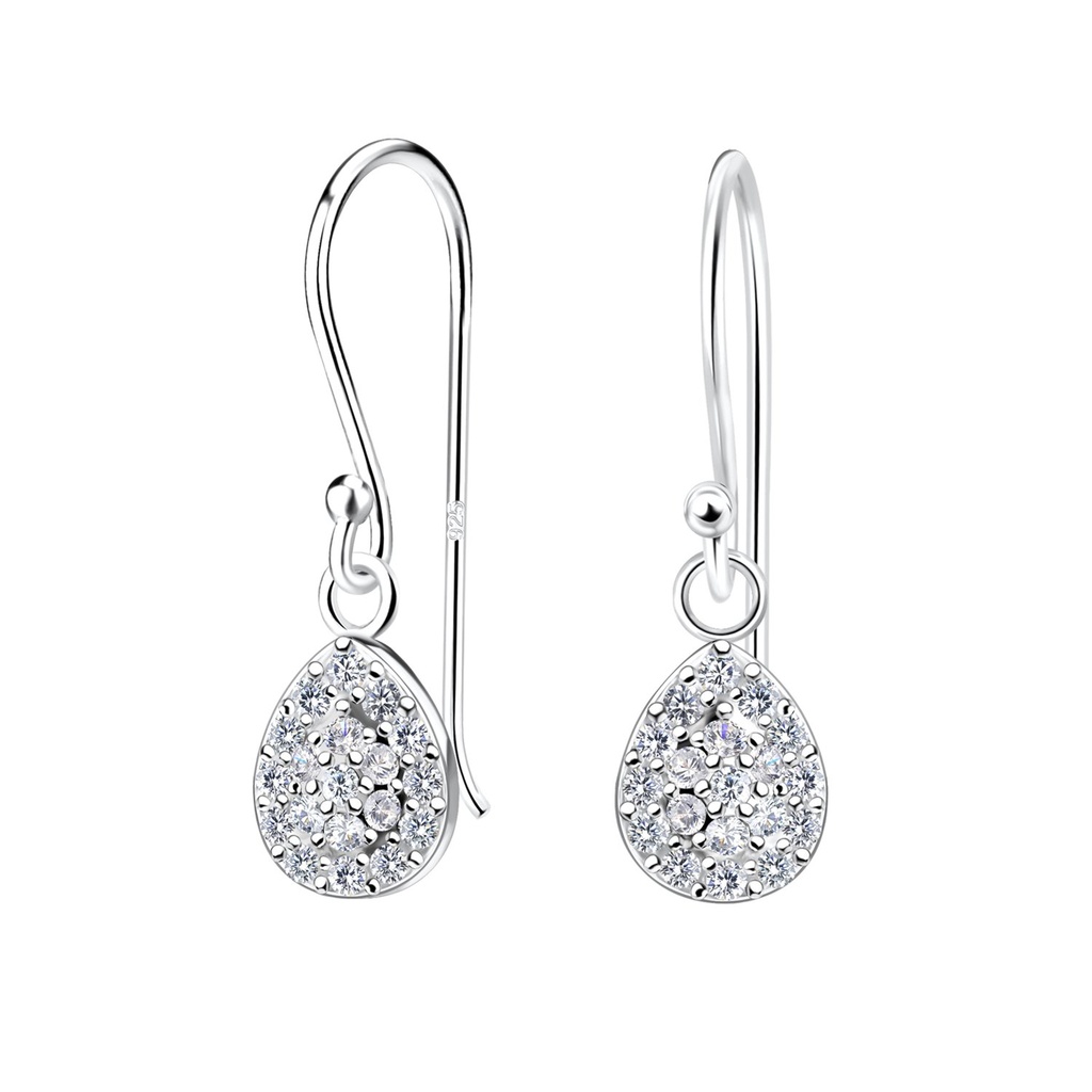 [10021787] Silver Tear Drop Earrings