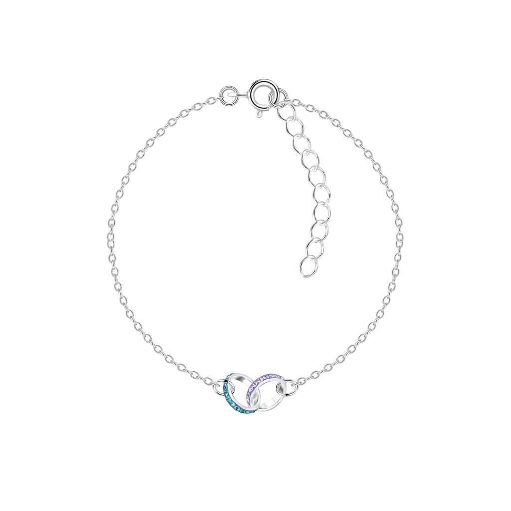 Bracelet cercle en argent cristal
