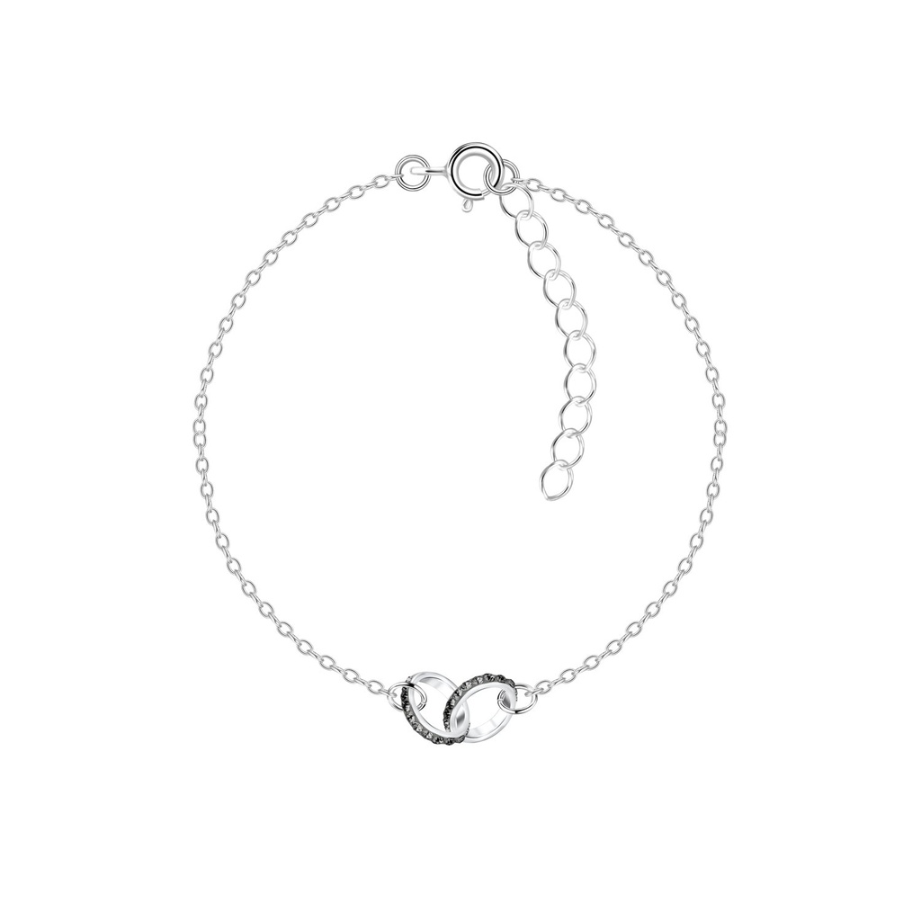 Bracelet cercle en argent cristal